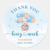 Beary Much Thank you Baby Shower Sticker | Zazzle