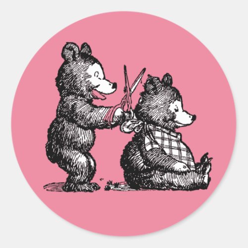 Beary Nice Hairdresser Classic Round Sticker