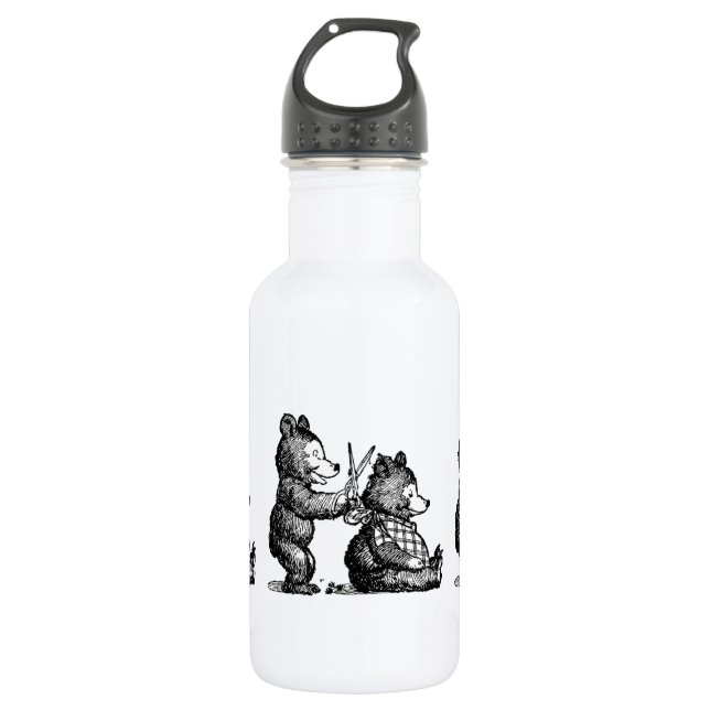 Beary Nice Hairdresser Stainless Steel Water Bottle (Front)