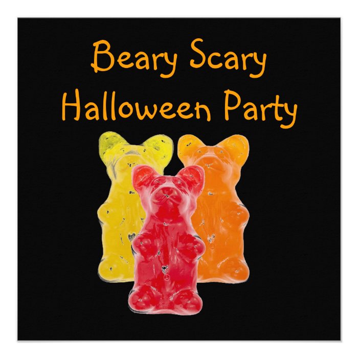 Beary Scary Gummy Bear Halloween Party Invites