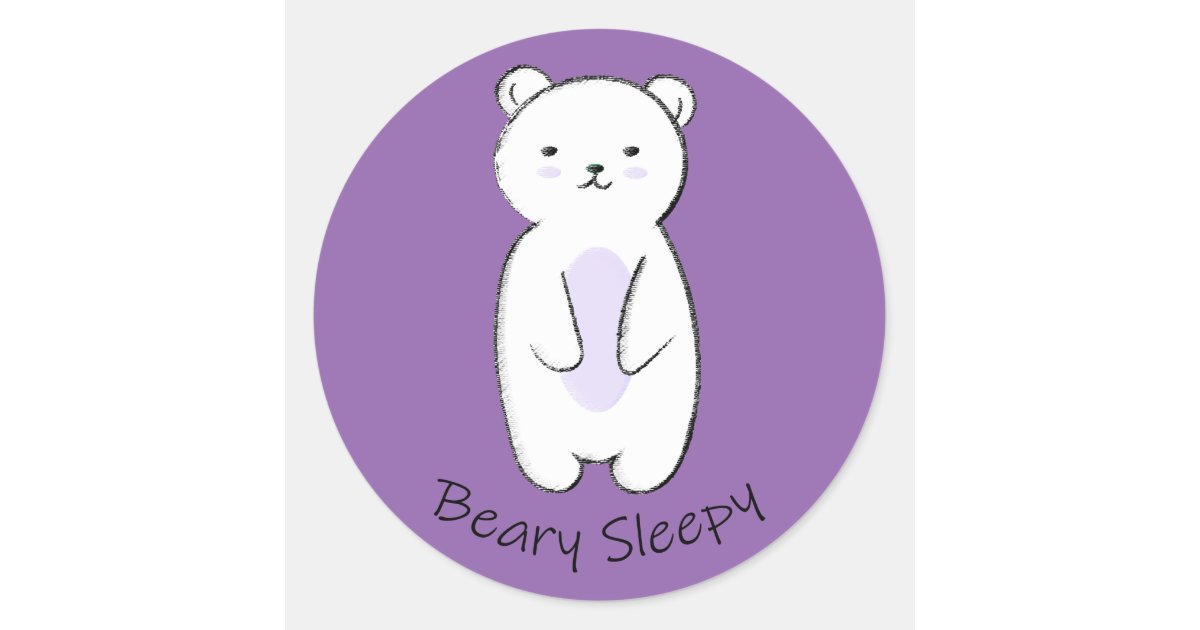 Polar Bear Funny Science Bear Pun Classic Round Sticker, Zazzle