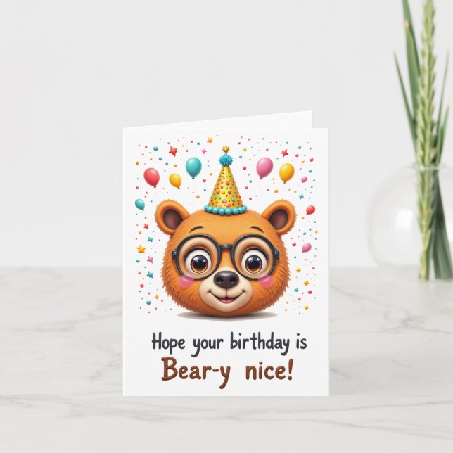 Beary Special Birthday - Cute Bear Card (Front)