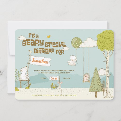 Beary Special Birthday Party Invitation