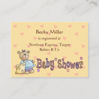 Beary Special Celebration Baby Show Registry Cards