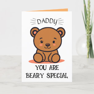 Beary Special Daddy, Teddy Bear Father's Day Letterpress Thank You Card