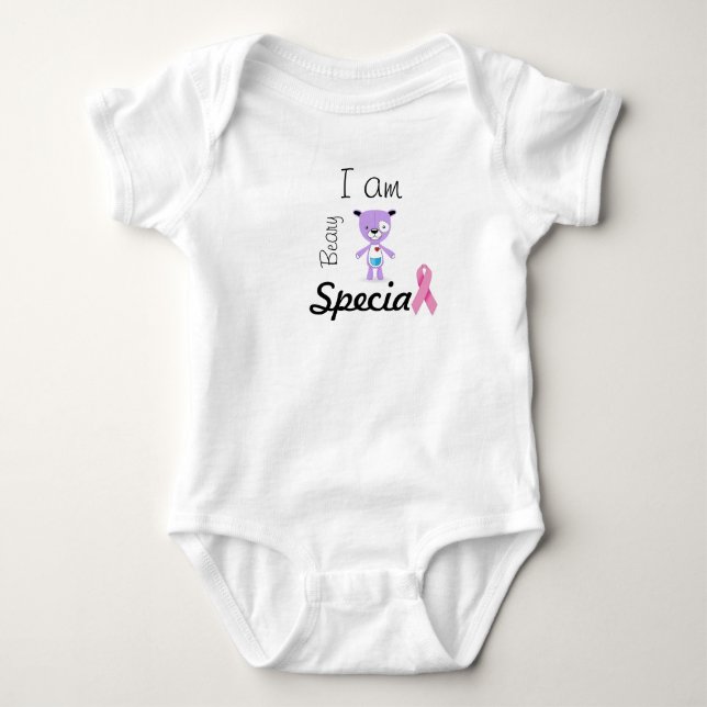 Beary Special Onezie - Breast Cancer Baby Bodysuit (Front)