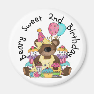 Beary Sweet 2nd Birthday T-shirts and Gifts Magnet