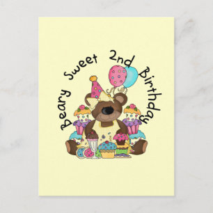 Beary Sweet 2nd Birthday T-shirts and Gifts Postcard