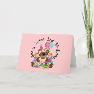 Beary Sweet 3rd Birthday Tshirts and Gifts Card