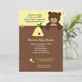 Beary Sweet Bear & Bee Baby Shower Invitation (Standing Front)