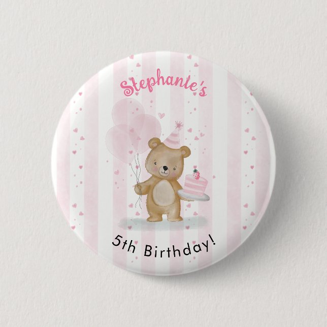 Beary Sweet Birthday Button (Front)