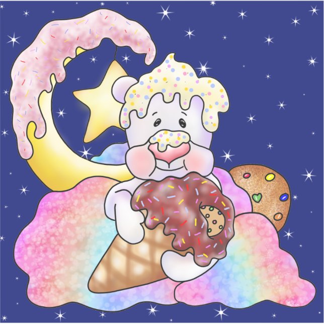 Beary Sweet Dessert Bear | Sticker (Front)