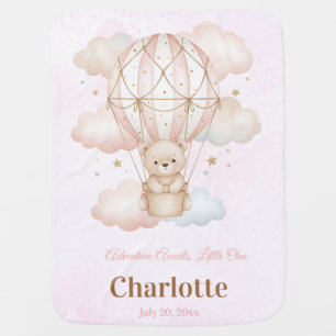 Beary Sweet Hot Air Balloon Nursery Baby Blanket