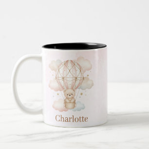 Beary Sweet Hot Air Balloon Two-Tone Coffee Mug