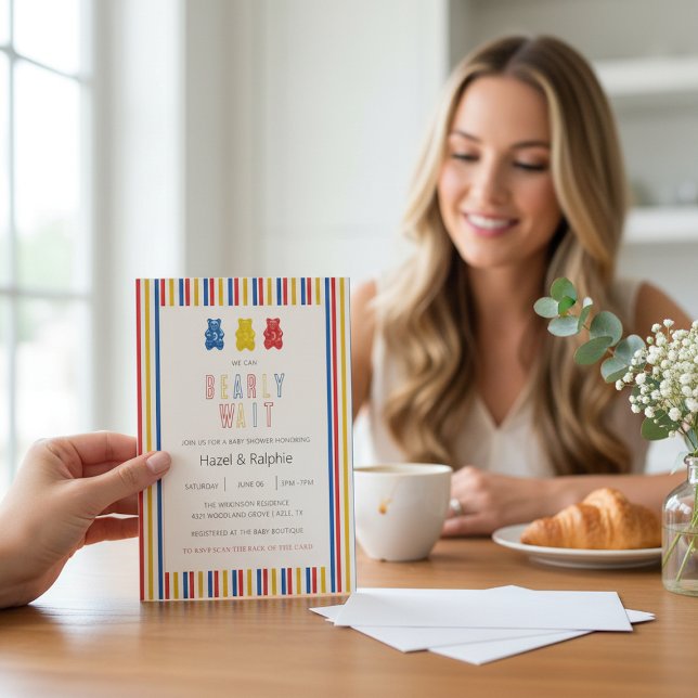 Beary Wait Gummy Bears Baby Shower Invitation (Creator Uploaded)