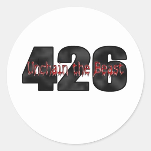 beast 426 Mopar Hemi Classic Round Sticker