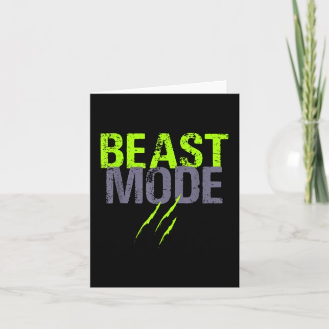 Beast Activated Mode On Funny Fitness Workout Gym  Card (Front)
