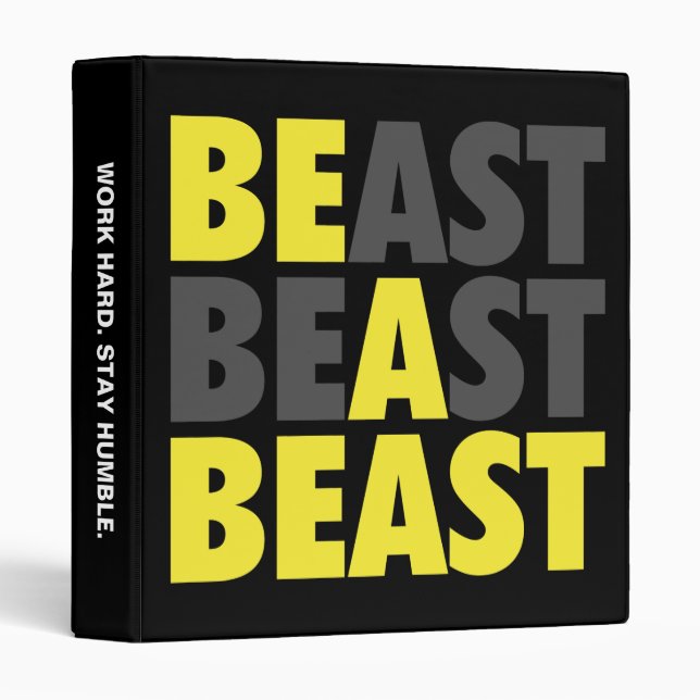 BEAST - Be A Beast - Workout Motivational Binder (Front/Spine)