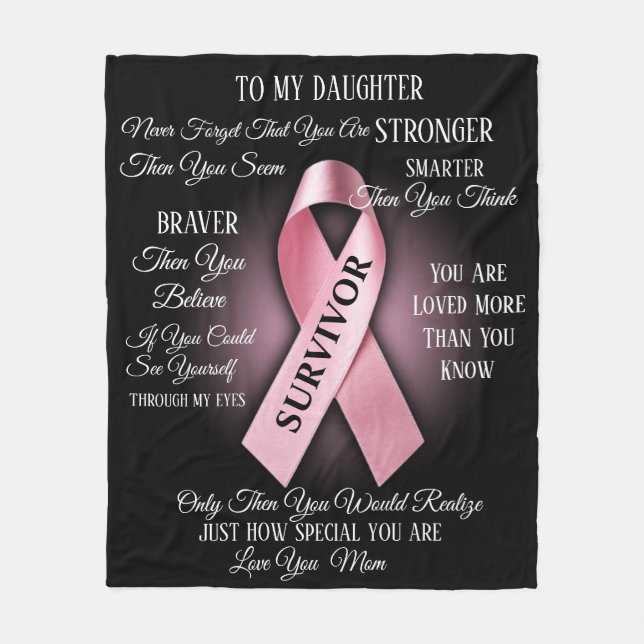 Beast Cancer Survivor Fleece Blanket (Front)
