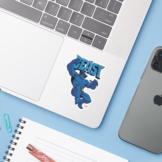 Beast Character Pose Sticker (Laptop w/ iPhone)