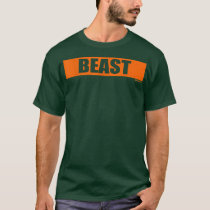 Beast Gym Motivation Orange Colour Training Fitnes T-Shirt