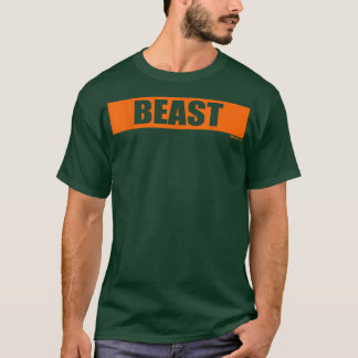 Beast Gym Motivation Orange Colour Training Fitnes T-Shirt
