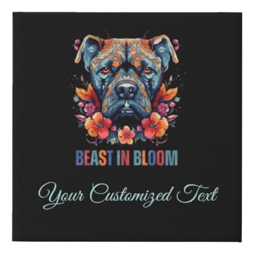Beast in Bloom _ Cane Corso with a Feminine Touch Faux Canvas Print