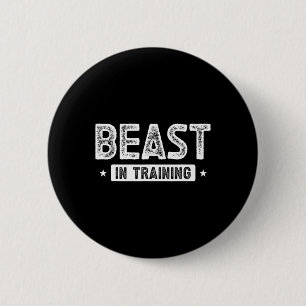 Beast In Training Bodybuilding Button