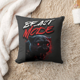 Beast Mode Fierce Panther Throw Pillow