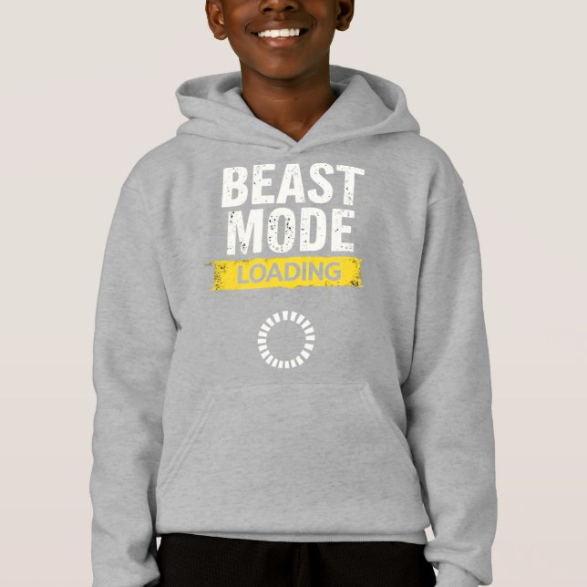 Beast Mode Loading – Motivational Gym & Gaming  Hoodie (Front)