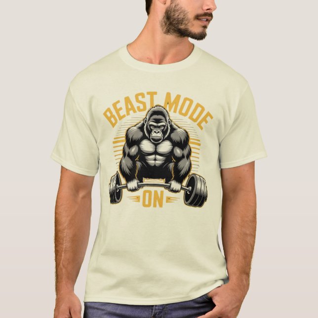 Beast Mode On – Bold Gym Warrior T-Shirt Essential (Front)