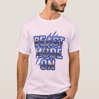 Beast Mode On – Bold Metallic Text with Claw Marks T-Shirt