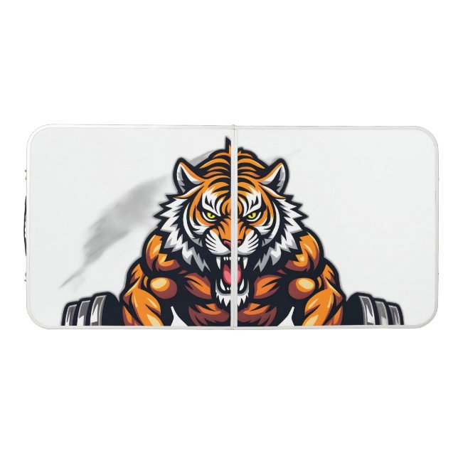 Beast Mode On – Fitness Workout T-Shirt Design Beer Pong Table (Top)