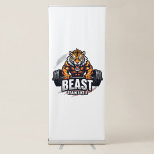 Beast Mode On – Fitness Workout T-Shirt Design Retractable Banner