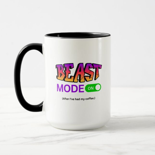 Beast Mode On – Funny Coffee Mug for Java Lovers (Left)