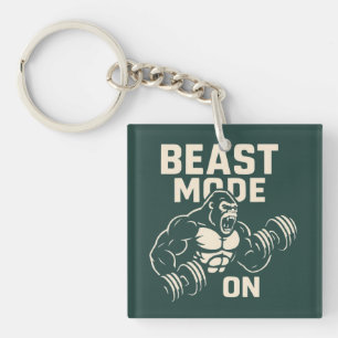 Beast Mode On Gorilla Gym Motivation Keychain
