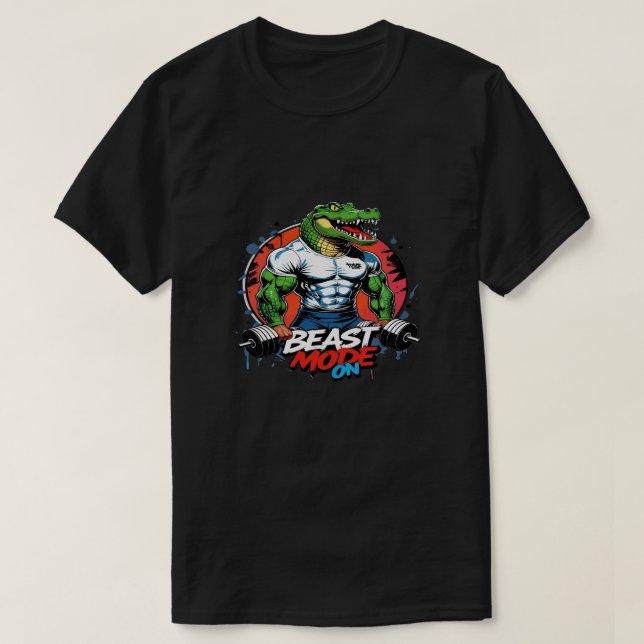 Beast Mode On Graffiti Crocodile Gym T-Shirt (Design Front)