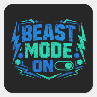 Beast Mode ON – Gym Activation Power Square Sticker