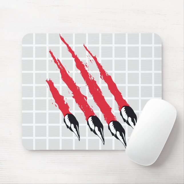 Beast Monster Claw Marks Grid Mouse Pad (With Mouse)