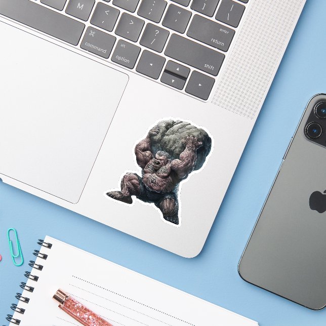 Beast Monster Sticker (Laptop w/ iPhone)