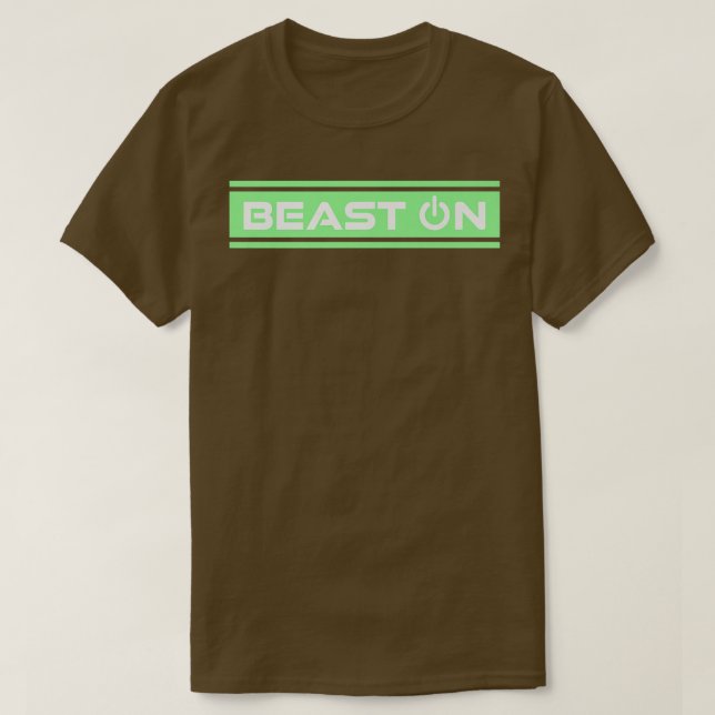 Beast On Green Mint Gym Fitness Workout Gym Saying T-Shirt (Design Front)
