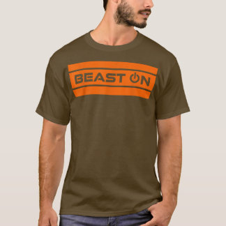 Beast ON Orange Modern Fitness Simple Gym Motivati T-Shirt