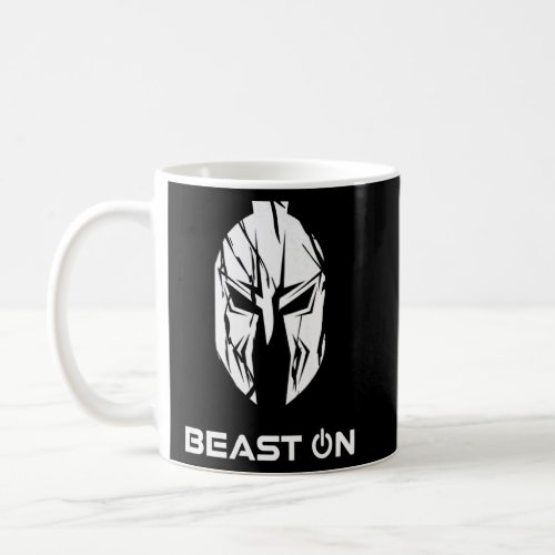 Beast On Spartan Helmet Back Print Gym Fitness  Coffee Mug