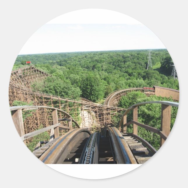 Beast Roller Coaster at Kings Island Classic Round Sticker (Front)