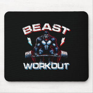 Beast Silverback Deadlift Gym Jokes Gorilla Workou Mouse Pad