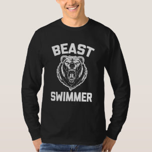 Beast Swimmer Funny Saying Sarcastic Swim Team Sw T-Shirt