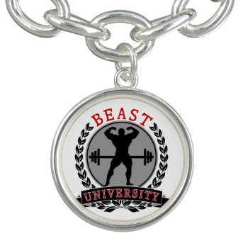 Beast University Bodybuilding Charm Bracelet by xgdesignsnyc at Zazzle