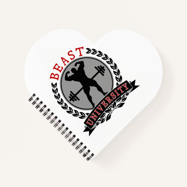 Beast University Bodybuilding Heart Notebook (Front)