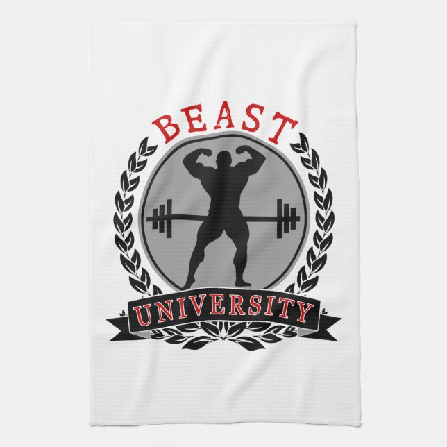 Beast University Bodybuilding Kitchen Towel (Vertical)