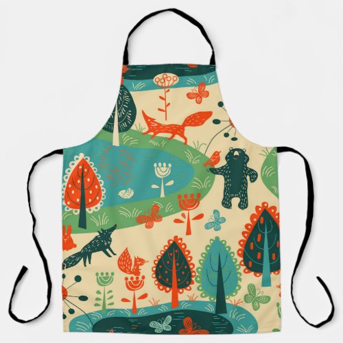 Beasts Background Abstract Vintage Concept Apron